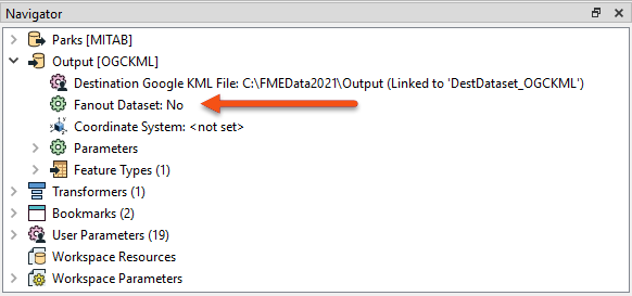 Fanout Dataset parameter in the Navigator